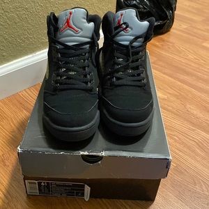 Black/Mettalic Silver Fire Red Air Jordan 5 Retro